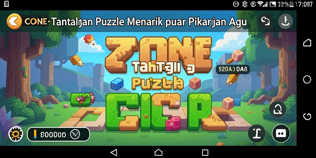 Tampilan gameplay menantang di 7CONE, penuh warna dan teka-teki.