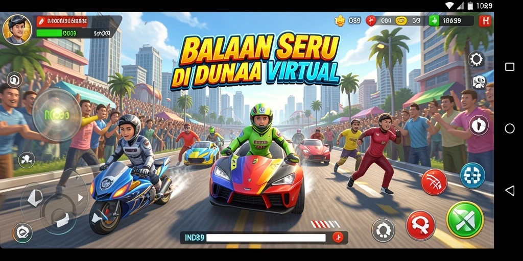 Tampilan gameplay Racing yang menegangkan di IND89.