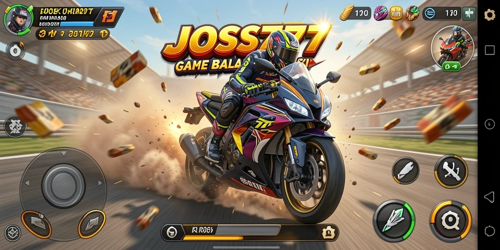Tampilan aksi balapan motor yang mendebarkan di JOSS777.