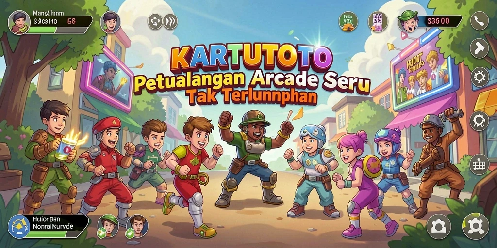 Gameplay seru KARTUTOTO dengan karakter lucu di tengah aksi.