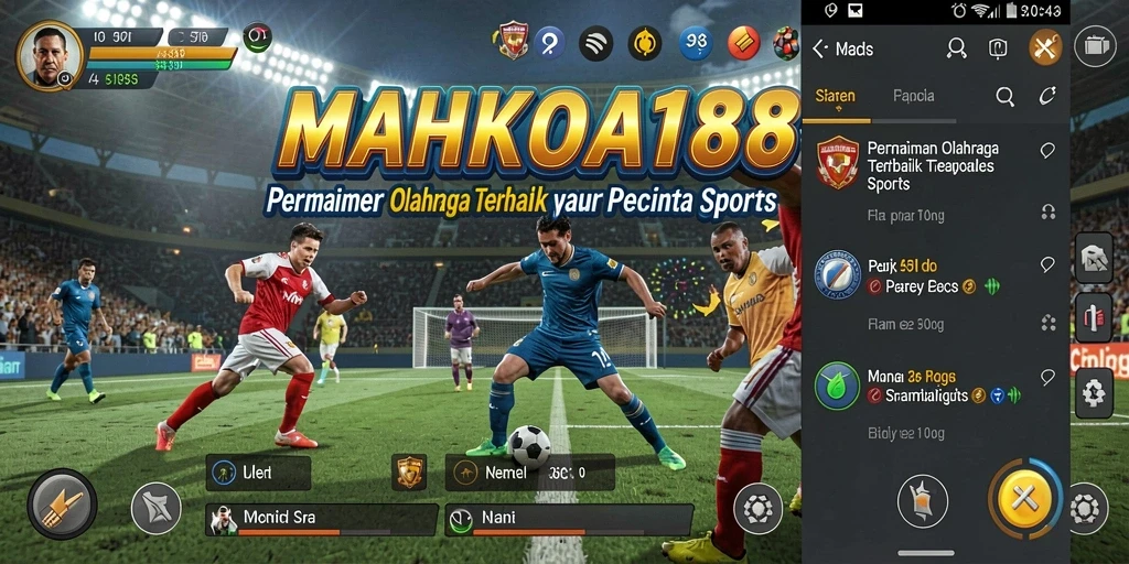 Screenshot utama MAHKOTA188 menunjukkan gameplay olahraga yang seru dan mendebarkan.