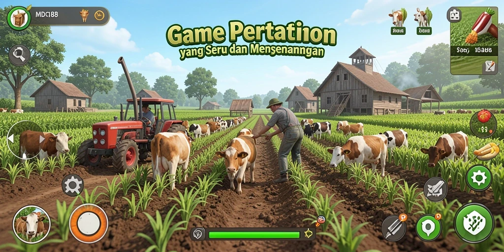 Gameplay menarik MDG188 dengan ladang yang luas dan tanaman beraneka ragam.