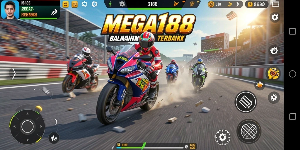 Tampilan gameplay seru dengan kecepatan tinggi di MEGA188.