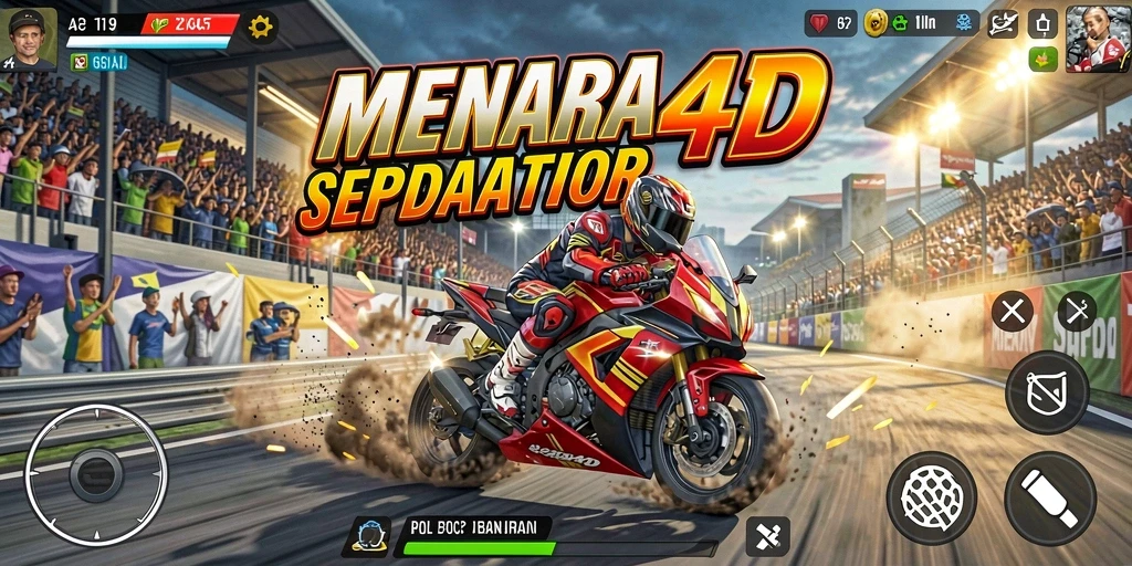 Gameplay seru dan mendebarkan di MENARA4D saat balapan.