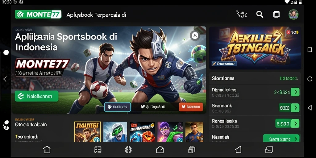Screenshot tampilan antarmuka aplikasi MONTE77 saat bertaruh.
