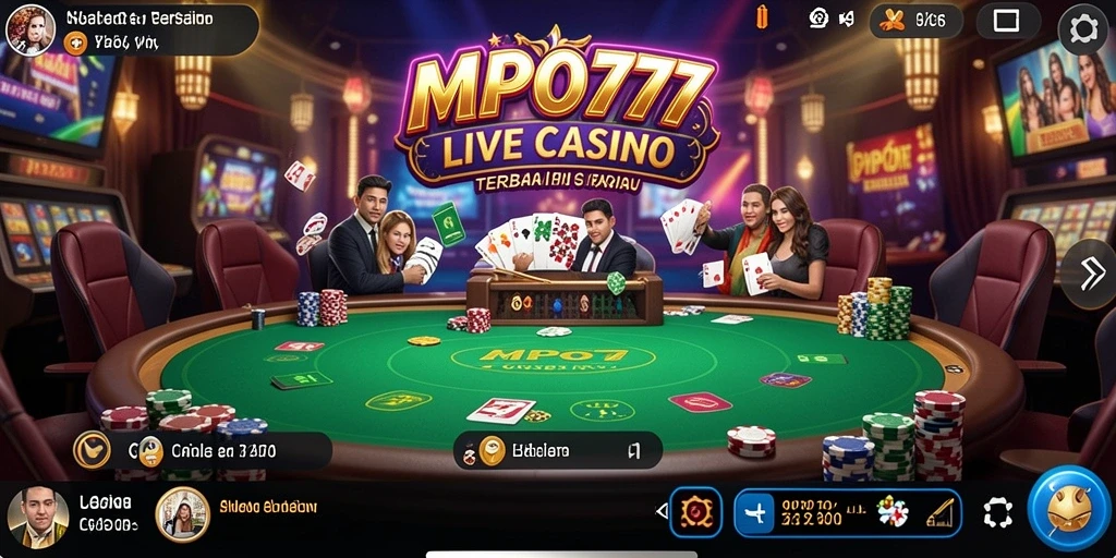 Screenshot MPO777 menampilkan dealer profesional dalam permainan Live Casino yang menarik.