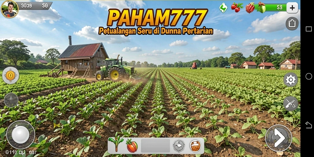Tampilan menarik dari gameplay PAHAM777 saat bercocok tanam.