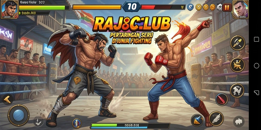 Screenshot menarik dari gameplay RAJACLUB menampilkan aksi pertarungan yang seru.