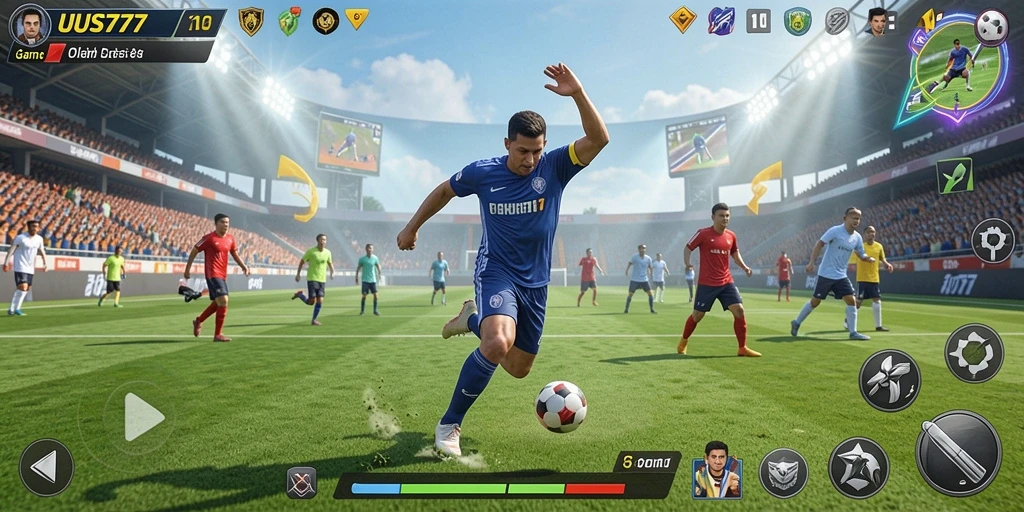 Screenshot utama UUS777 menampilkan aksi seru dalam gameplay olahraga.