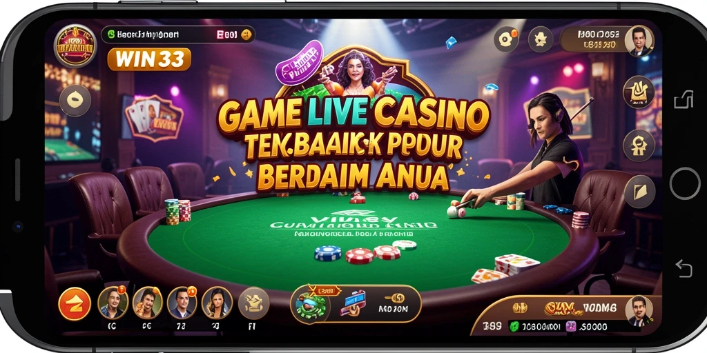 Tampilan gameplay Live Casino yang mendebarkan di WIN33 dengan dealer profesional.