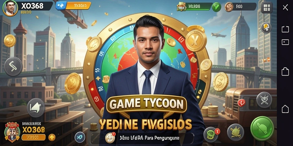 Screenshot gameplay <strong>XO368</strong> menampilkan proses membangun kerajaan bisnis yang dinamis.